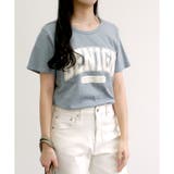 ブルーグレー(BENIGN) | 【コットン100％】シルケット加工カレッジロゴTシャツ | CLOTHY