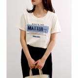 アイボリー(MATTER) | 【コットン100％】シルケット加工カレッジロゴTシャツ | CLOTHY