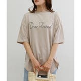ベージュ(typeB) | 【TC天竺】シンプルロゴ裾カーブTシャツ | CLOTHY
