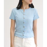 サックス | 【ワイドリブ】2WAYボタンカーデ 2WAYTシャツ | CLOTHY