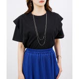 ブラック | 【2025SS新作】ラッフルショルダーT | CLOTHY