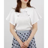 オフホワイト | 【2025SS新作】テレコ金ボタンケープスリーブT | CLOTHY