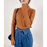キャメル | 【2025AW新作】テレコ長袖サムホール付きタートルネックTシャツ | CLOTHY
