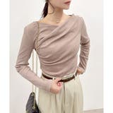 モカ | 【2025AW新作】テレコ長袖カシュクールTシャツ | CLOTHY