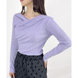 ライラック | 【2025AW新作】テレコ長袖カシュクールTシャツ | CLOTHY