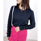 ブラック | 【2025AW新作】テレコ長袖シャーリングTシャツ | CLOTHY