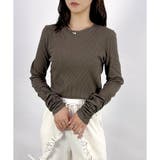 ブラウン | 【2025AW新作】テレコ長袖シャーリングTシャツ | CLOTHY