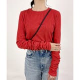 レッド | 【2025AW新作】テレコ長袖シャーリングTシャツ | CLOTHY