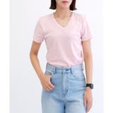 ピンク | 【スムース】半袖VネックTシャツ | CLOTHY