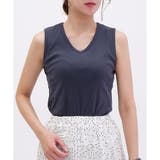 チャコール | 【コットン100％】Vネックタンクトップ | CLOTHY