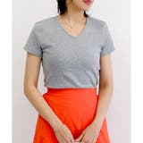 杢グレー | 【コットン100%】半袖VネックTシャツ | CLOTHY