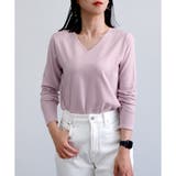 ピンクベージュ | 【もちもちニット】Vネックニット | CLOTHY