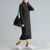 ブラック | ニットワンピ レディース リブニット | IRADOWL