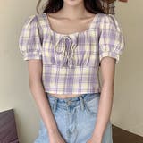 パープル | トップス レディース チェック柄トップス | IRADOWL