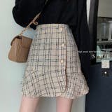 ハイウエストパールボタンミニスカート ミニスカート ミニスカ | IRADOWL | 詳細画像1