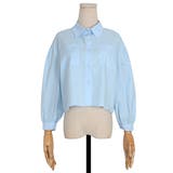 ブルーカラーショート丈シャツ ショート丈シャツ ブルー | IRADOWL | 詳細画像4