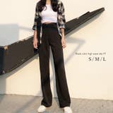 ハイウエストパンツ ブラック スリム | IRADOWL | 詳細画像1