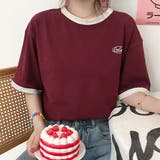 レッド | バイカラーTシャツ 半袖 カジュアル | IRADOWL