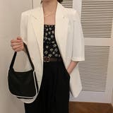 ホワイト | オーバーサイズ半袖ジャケット 5分袖 ライトアウター | IRADOWL