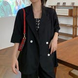 オーバーサイズ半袖ジャケット 5分袖 ライトアウター | IRADOWL | 詳細画像4