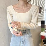 トップス スクエアネック タイト | IRADOWL | 詳細画像1 