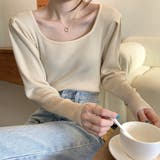 アイボリー | トップス スクエアネック タイト | IRADOWL