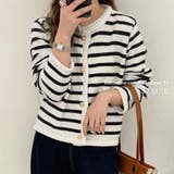 カーディガン トップス ボーダー柄 | IRADOWL | 詳細画像1 
