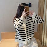 カーディガン トップス ボーダー柄 | IRADOWL | 詳細画像3 
