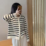 カーディガン トップス ボーダー柄 | IRADOWL | 詳細画像4 