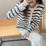 カーディガン トップス ボーダー柄 | IRADOWL | 詳細画像5 