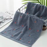 グレー | タオル フェイスタオル イチゴ柄 | IRADOWL