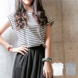 クルーネック フレンチスリーブシンプル ポケット | Frenchic | 詳細画像1 