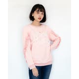 ピンク | ガーリーデザイン薄手トレーナー 長袖 トップス | Frenchic