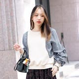 ベージュ | 袖ボリューム／チェックドッキングトップス | Frenchic