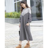 千鳥柄 ニットワンピースロング | Frenchic | 詳細画像4