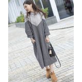 グレー | 千鳥柄 ニットワンピースロング | Frenchic