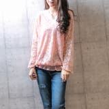 ピンク | 花柄レーストップス レーディス トップス | Frenchic
