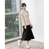 花柄ラッフルバンドカラーブラウス フリル ノースリーブシャツ | Frenchic | 詳細画像17 