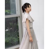 花柄ラッフルバンドカラーブラウス フリル ノースリーブシャツ | Frenchic | 詳細画像2 