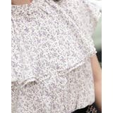 花柄ラッフルバンドカラーブラウス フリル ノースリーブシャツ | Frenchic | 詳細画像21 