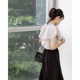 花柄ラッフルバンドカラーブラウス フリル ノースリーブシャツ | Frenchic | 詳細画像4 