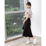 花柄ラッフルバンドカラーブラウス フリル ノースリーブシャツ | Frenchic | 詳細画像8 