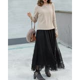 花柄刺繡リブニットトップス | Frenchic | 詳細画像3 