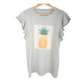 グリーン / Fサイズ | 可愛いパイナップルデザインフリルトップス レーディス トップス | Frenchic