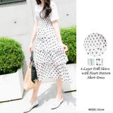 ハート柄入り4段フリル半袖ワンピース レーディス 半袖 | Frenchic | 詳細画像1