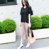 Vネック カットワークレース刺繍ふんわりスリーブトップス 春夏 | Frenchic | 詳細画像8 