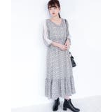 レーススリーブ花柄シフォンワンピース レーディス レース | Frenchic | 詳細画像19
