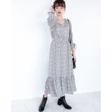 レーススリーブ花柄シフォンワンピース レーディス レース | Frenchic | 詳細画像22