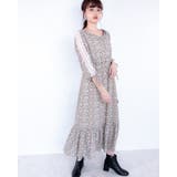 レーススリーブ花柄シフォンワンピース レーディス レース | Frenchic | 詳細画像23