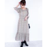 レーススリーブ花柄シフォンワンピース レーディス レース | Frenchic | 詳細画像25